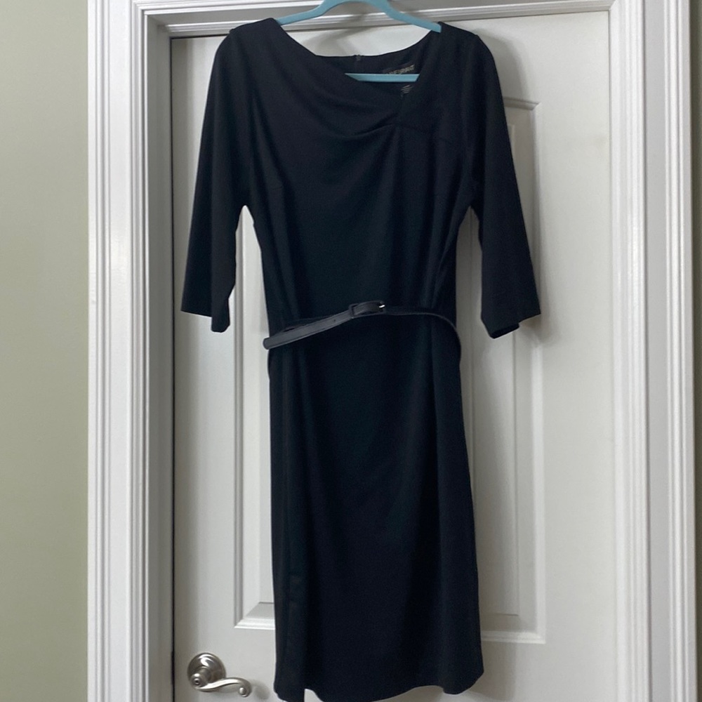Lane Bryant black belted dress